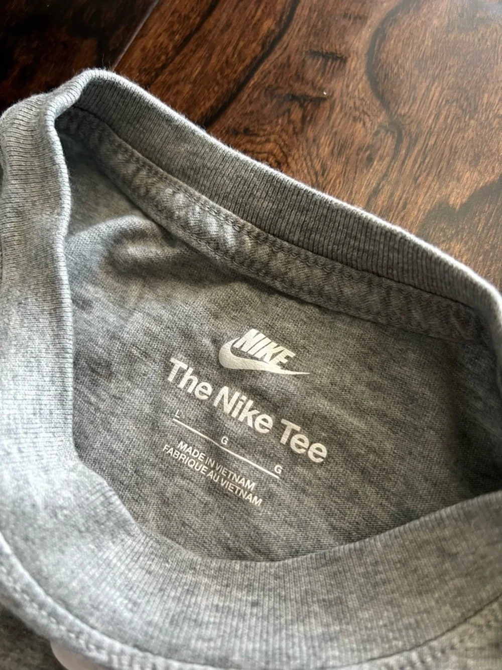 Nike Gray Short Sleeve Logo Stack Tee